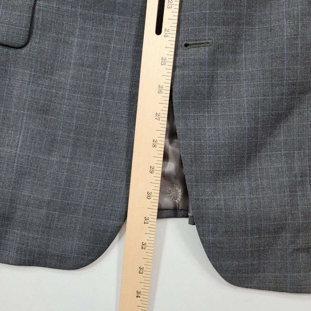 Lauren Ralph Lauren Wool Suit Jacket Mens 44L 44 Grey w/Blue‎ $450